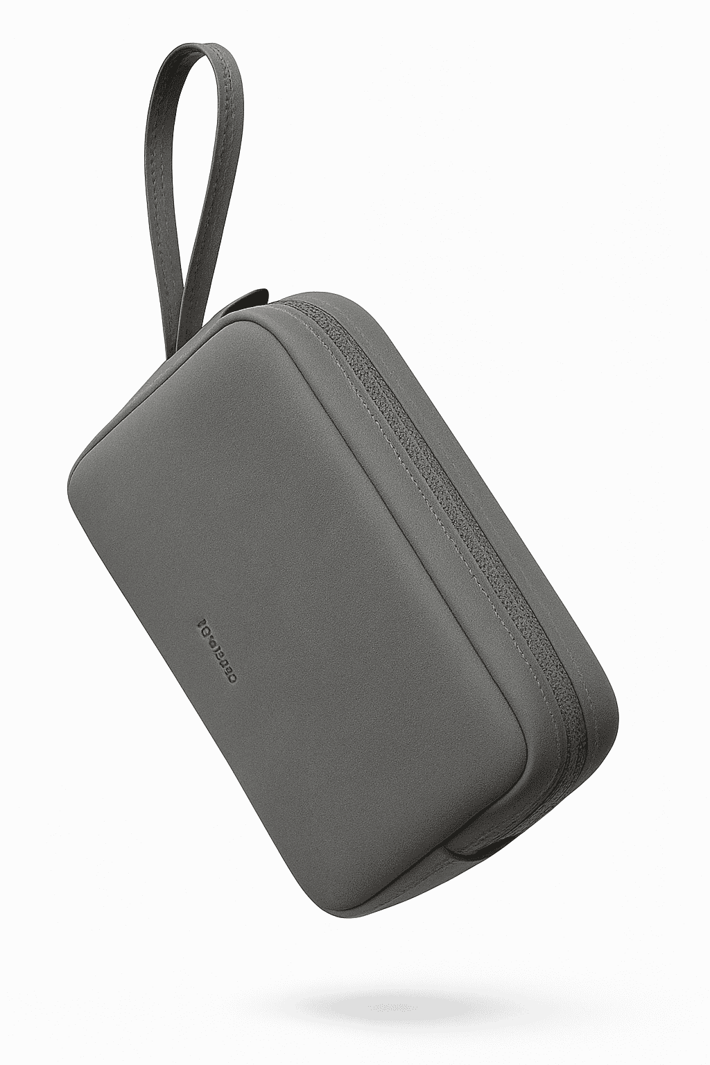 Electronics Organizer Bag with Zipper for Cables Chargers & Gadgets-Dark Gray / PU Leather