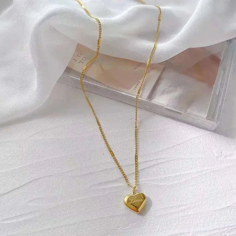 Elegant Couple Heart Necklace with Light Luxury Design-style 01