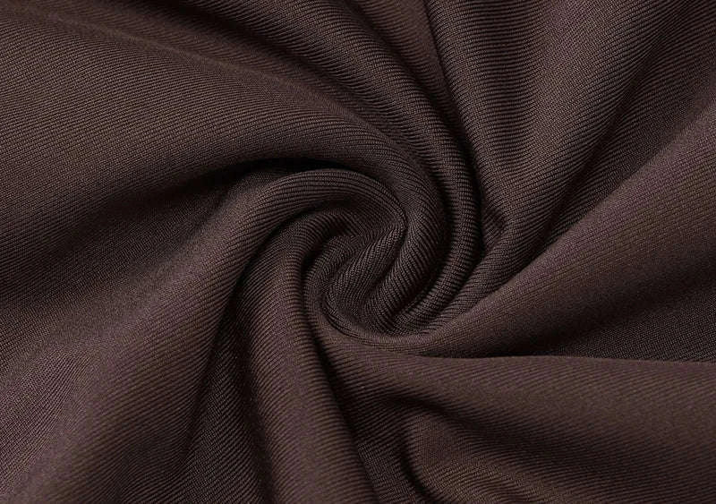 Elegant Irregular Draped Ruched Dress-Coffee / L