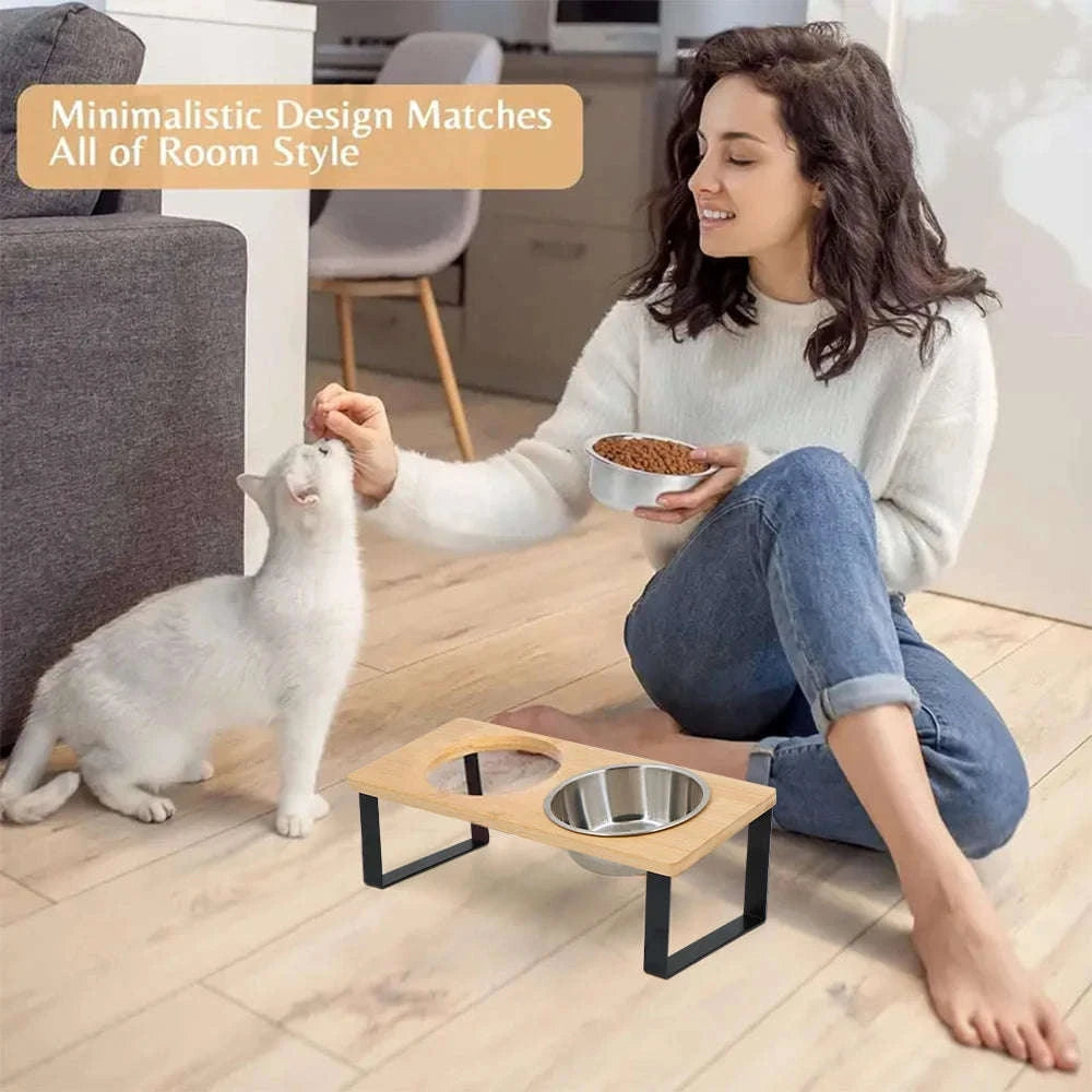 Elevated Cat Bowls with 15° Tilted Raised Stand-Elevated bowls