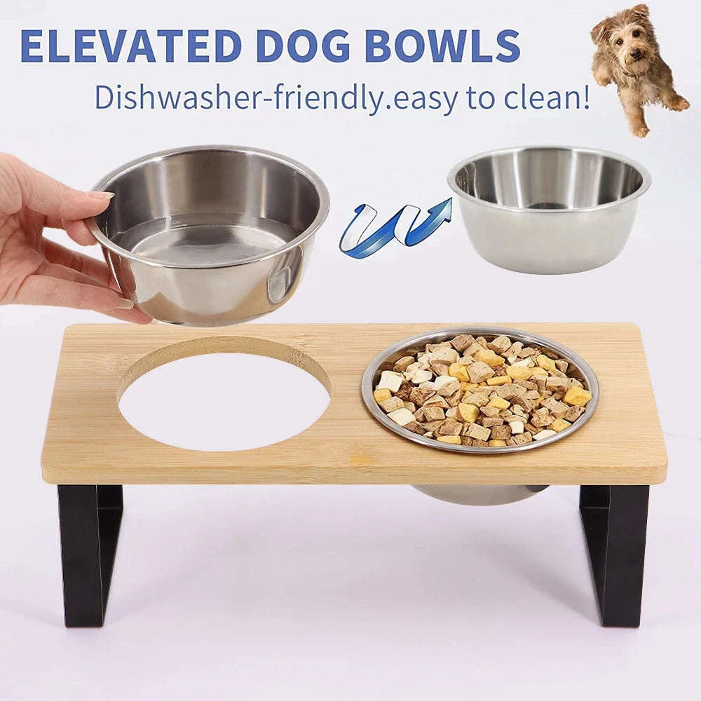 Elevated Cat Bowls with 15° Tilted Raised Stand-Elevated bowls