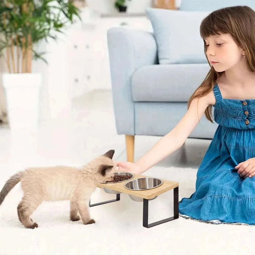 Elevated Cat Bowls with 15° Tilted Raised Stand-Elevated bowls
