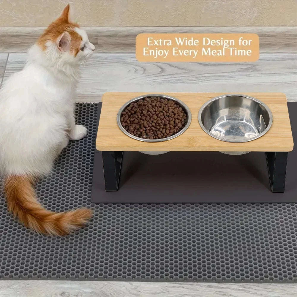 Elevated Cat Bowls with 15° Tilted Raised Stand-Elevated bowls