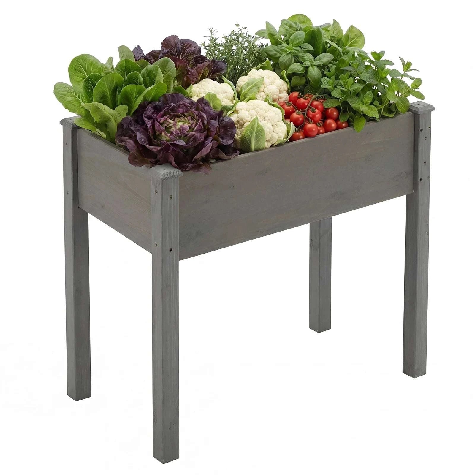 Elevated Wooden Planter Box with Legs for Patio, Balcony Garden-Brown / United States