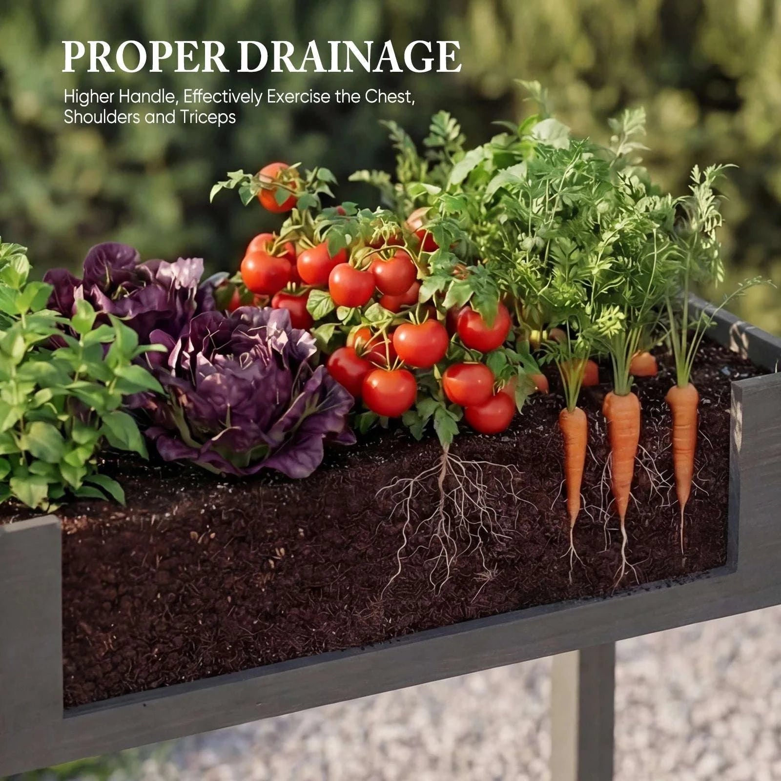 Elevated Wooden Planter Box with Legs for Patio, Balcony & Garden-Brown / United States