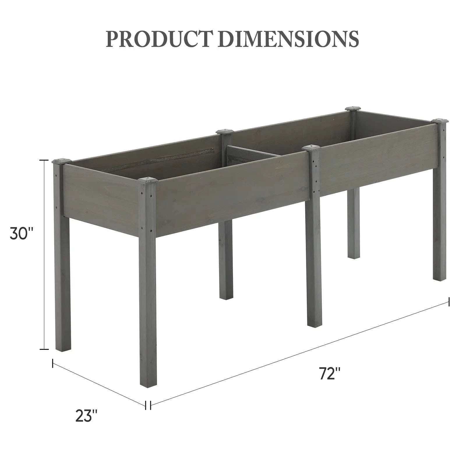 Elevated Wooden Planter Box with Legs for Patio, Balcony & Garden-Brown / United States