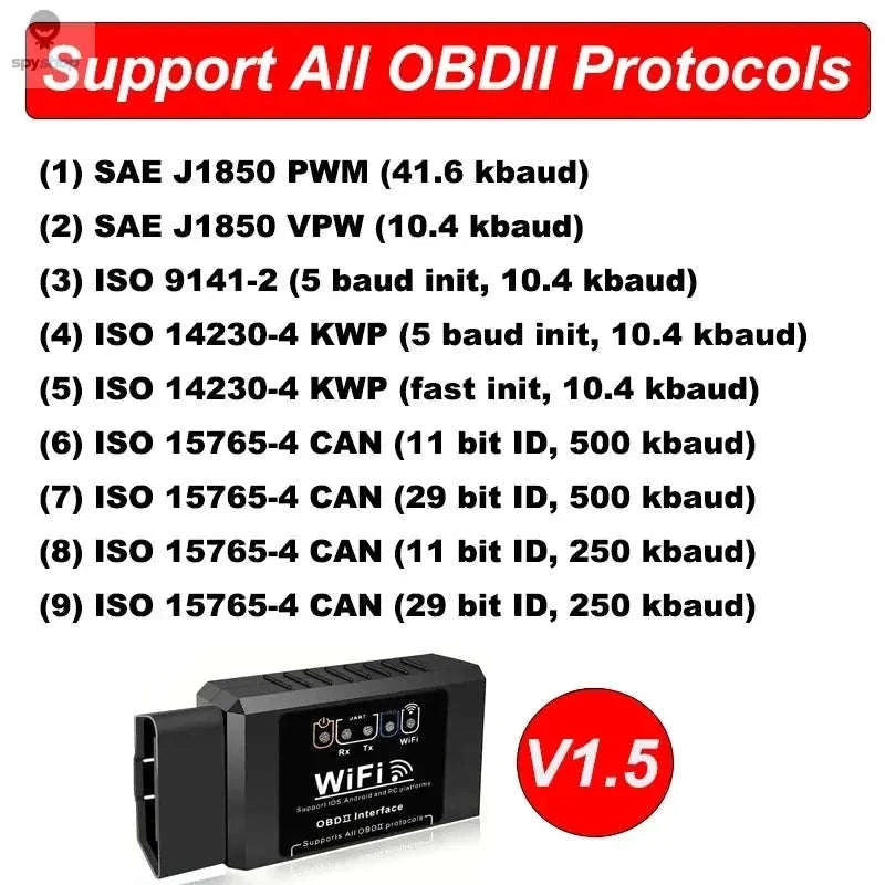 ELM327 WiFi OBD2 Scanner V1.5 Car Diagnostic Tool-B- Wifi