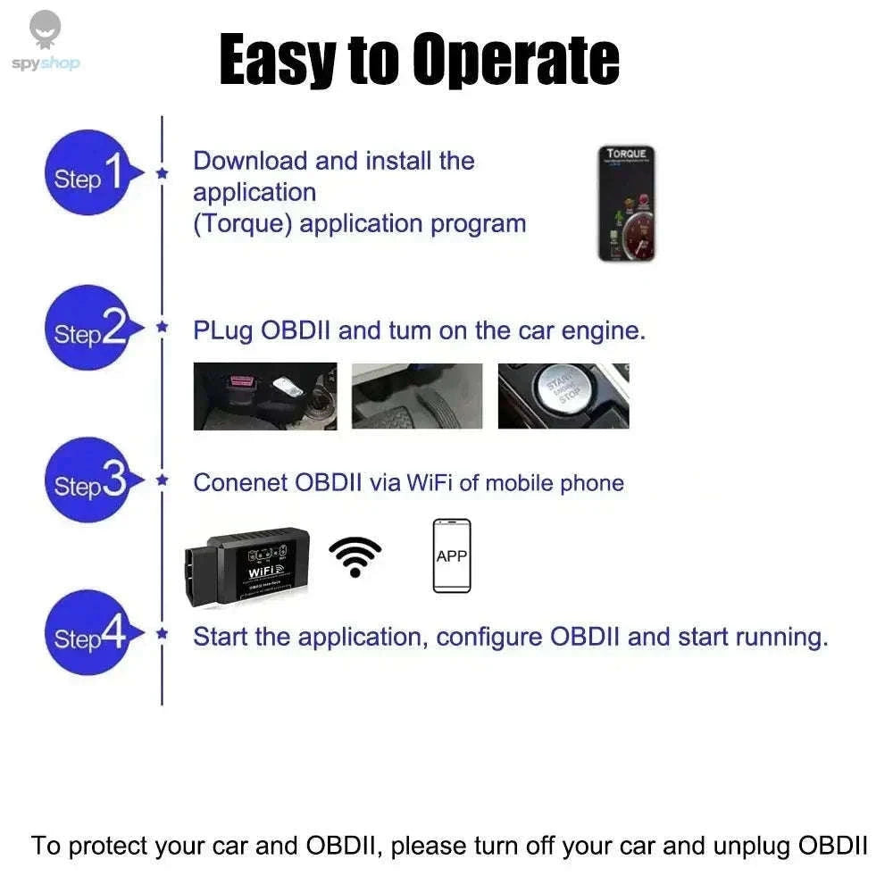 ELM327 WiFi OBD2 Scanner V1.5 Car Diagnostic Tool-B- Wifi