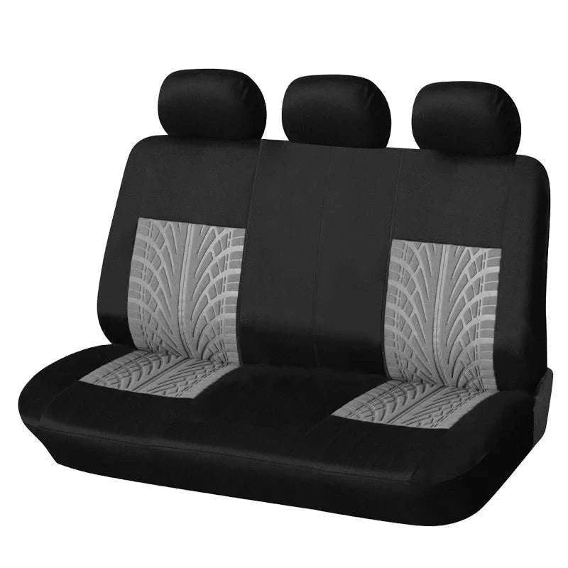 Embossed Tire Track Car Seat Covers with Full Interior Protection-gray 2 pieces