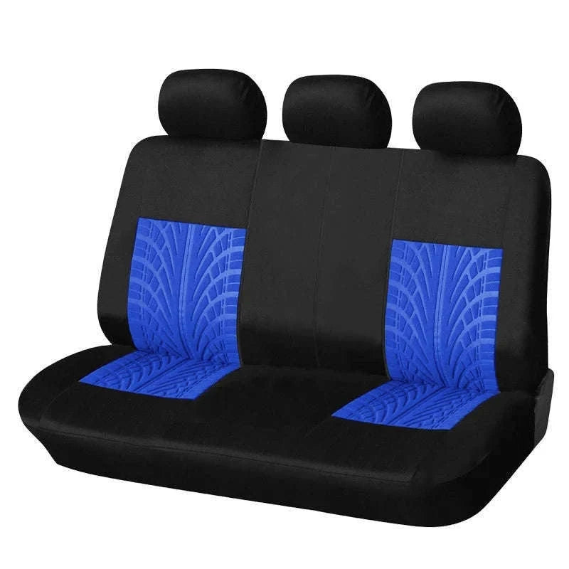 Embossed Tire Track Car Seat Covers with Full Interior Protection-gray 2 pieces