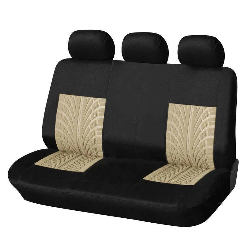 Embossed Tire Track Car Seat Covers with Full Interior Protection-gray 2 pieces
