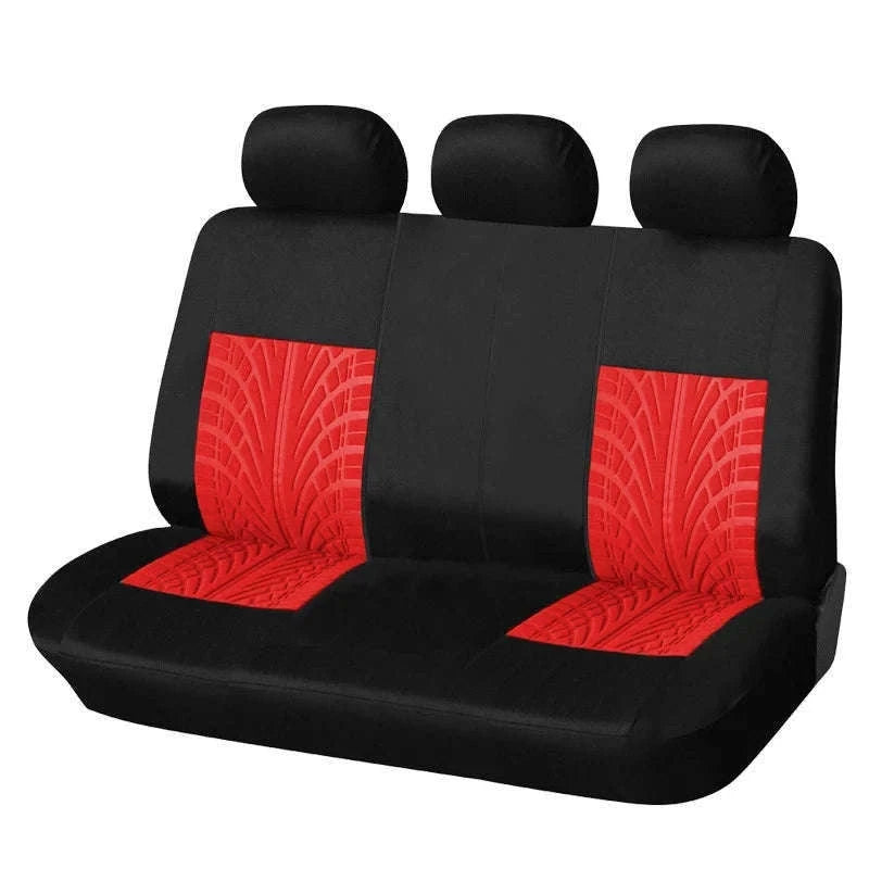Embossed Tire Track Car Seat Covers with Full Interior Protection-gray 2 pieces