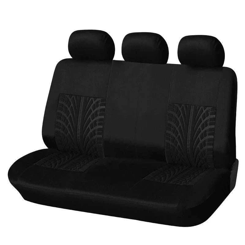 Embossed Tire Track Car Seat Covers with Full Interior Protection-gray 2 pieces