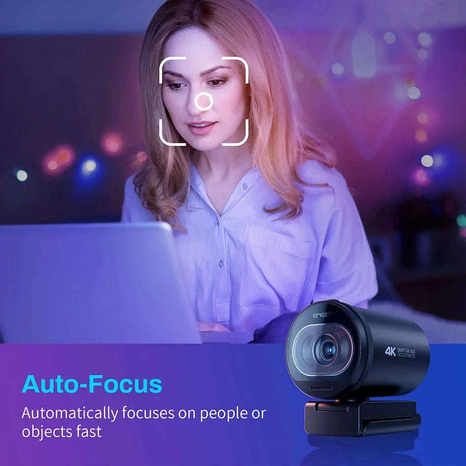 EMEET S600 4K Streaming Webcam with Autofocus and Dual Mics-Webcam 4K