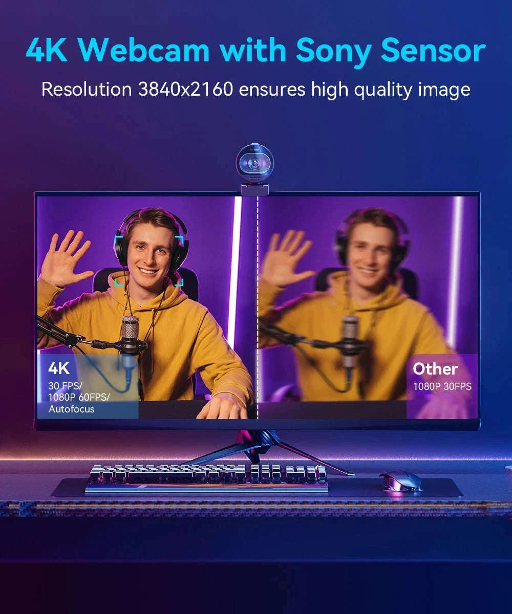 EMEET S600 4K Streaming Webcam with Autofocus and Dual Mics-Webcam 4K
