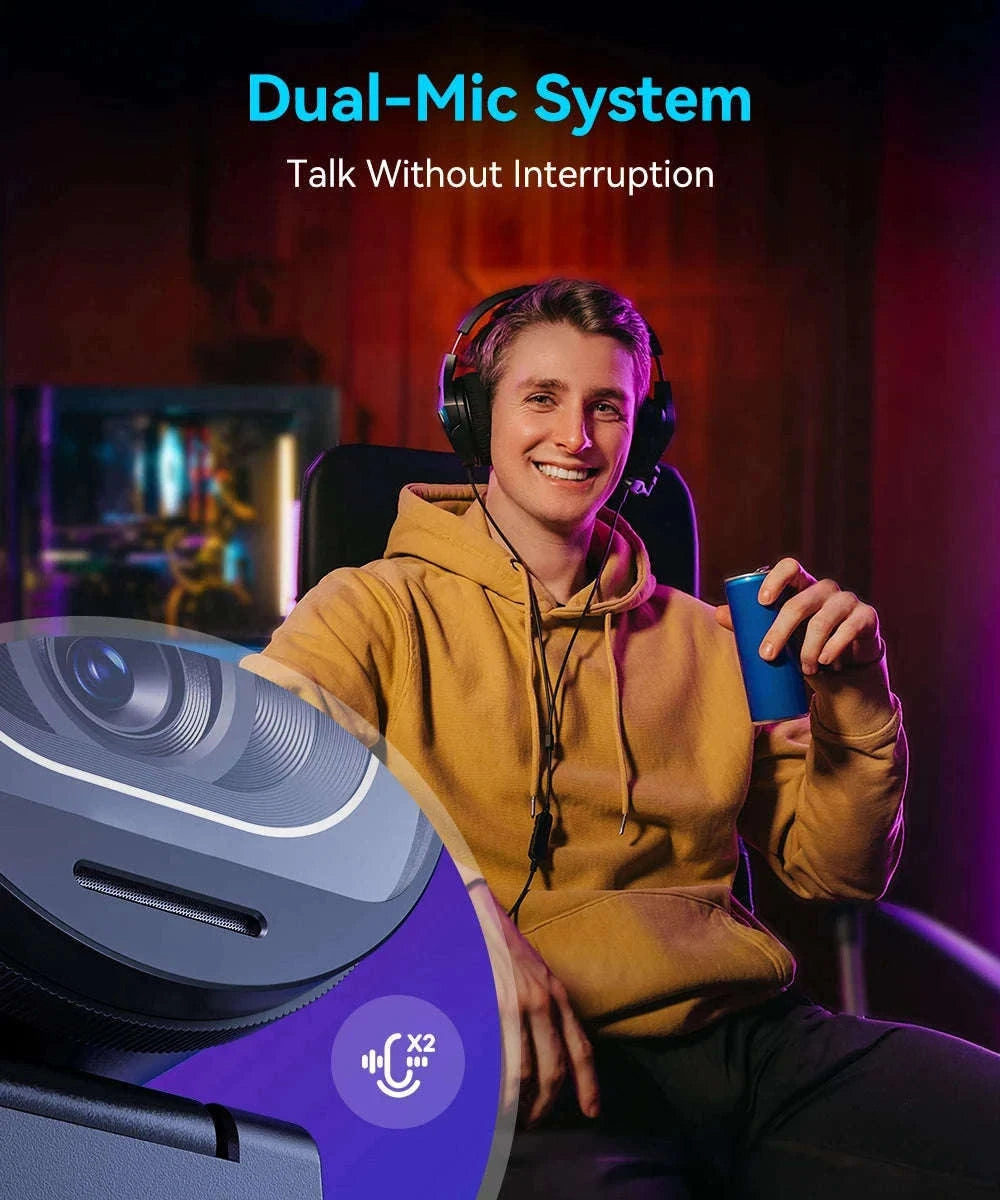 EMEET S600 4K Streaming Webcam with Autofocus and Dual Mics-Webcam 4K