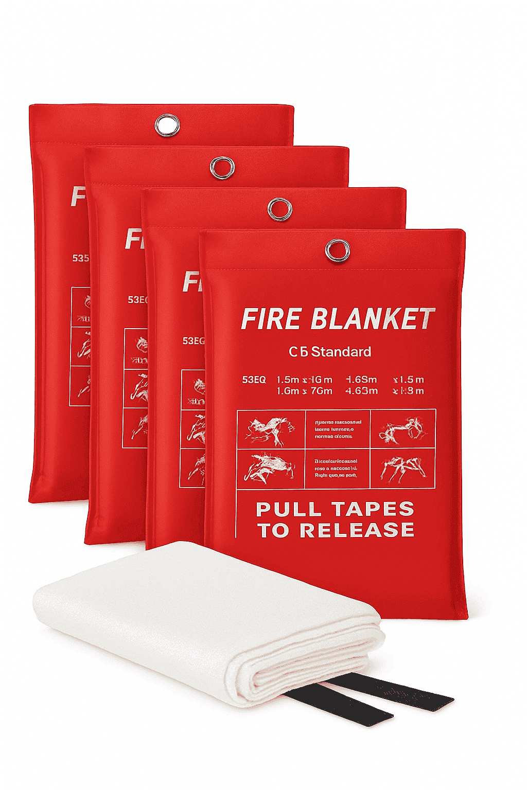 Emergency Fire Blanket 4 Pack for Kitchen and Home Safety-United States