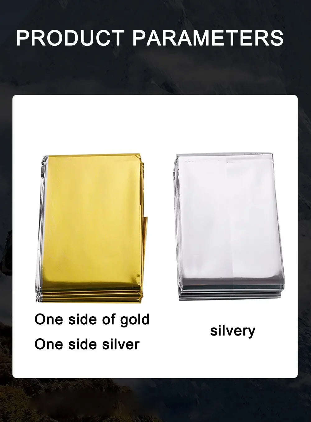 Emergency Thermal Poncho Blanket-Silver Gold C