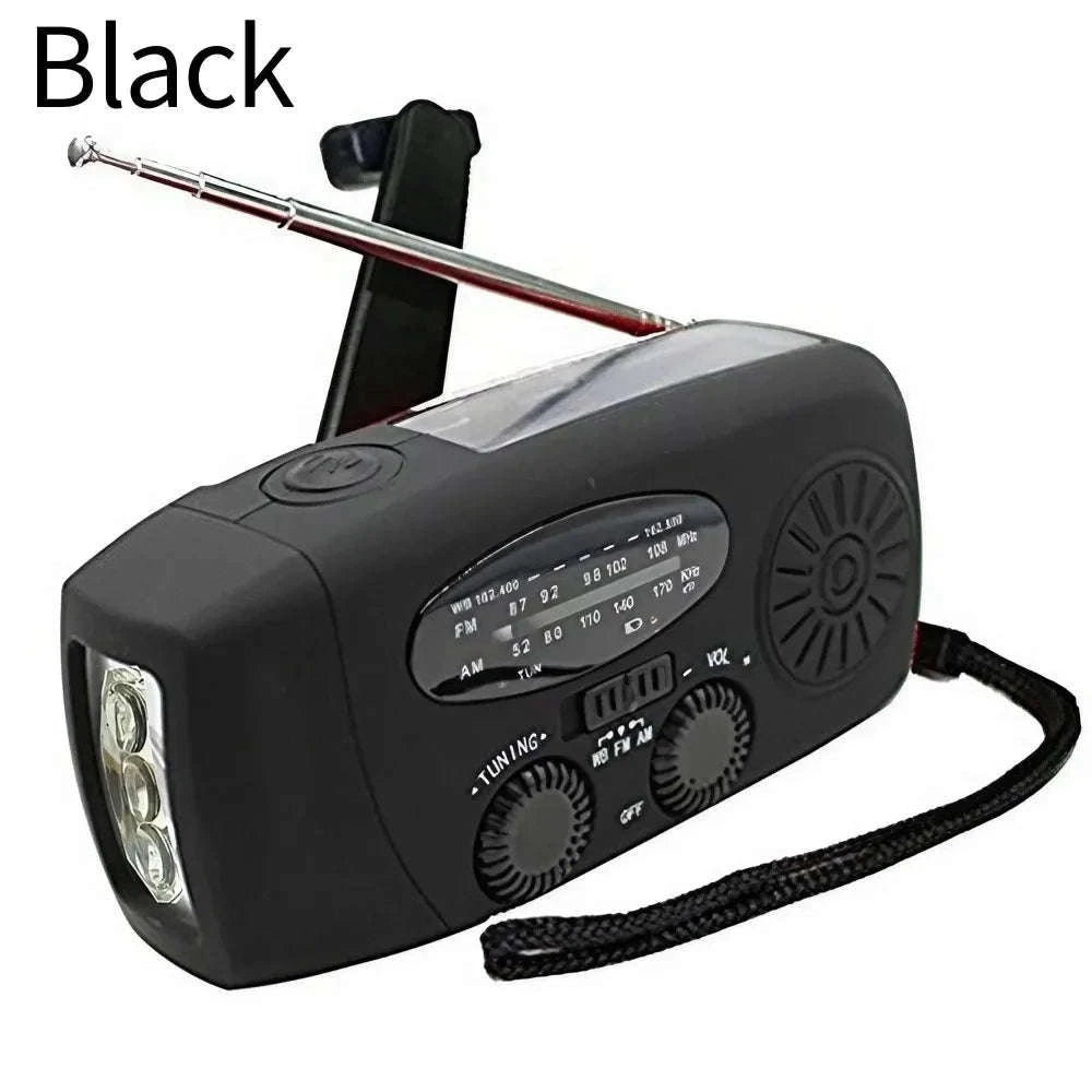 Emergency Weather Radio Multifunctional Hand Crank Solar Power Bank-Style D Orange