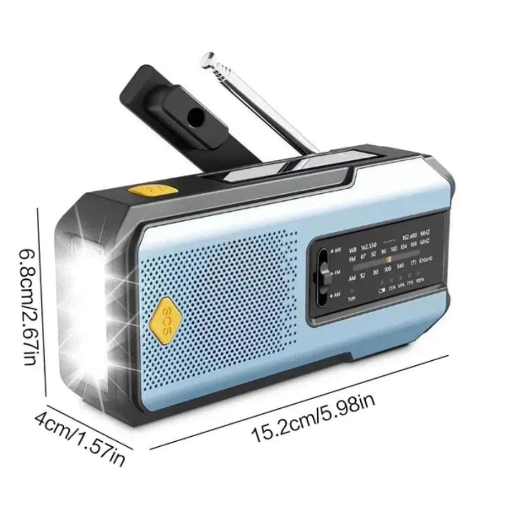 Emergency Weather Radio Multifunctional Hand Crank Solar Power Bank-Style D Orange