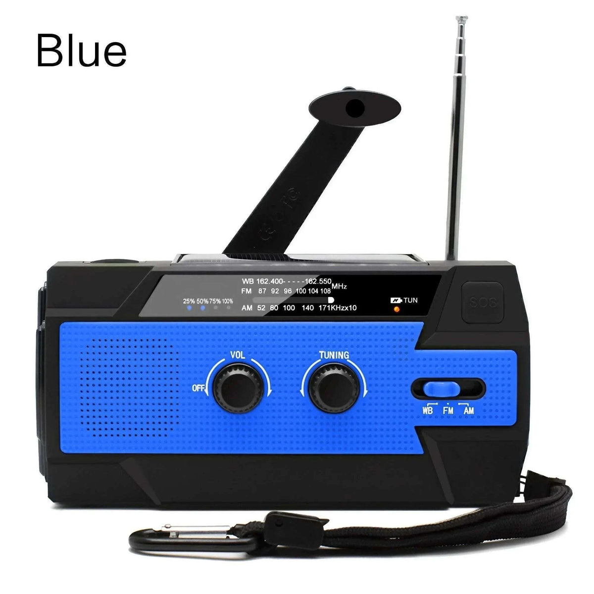 Emergency Weather Radio with Hand Crank and Solar Charging-Style D Orange