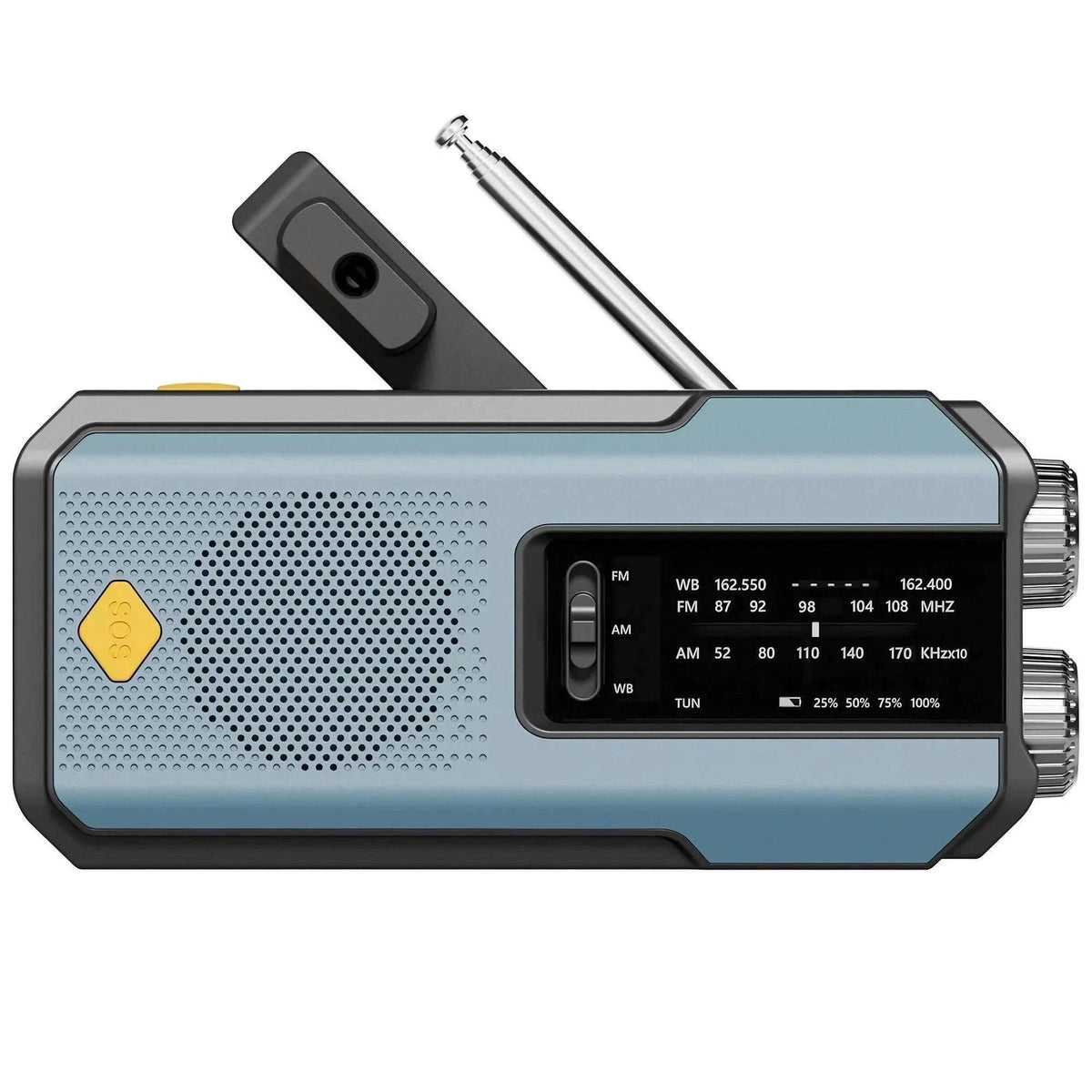 Emergency Weather Radio with Hand Crank and Solar Charging-Style D Orange