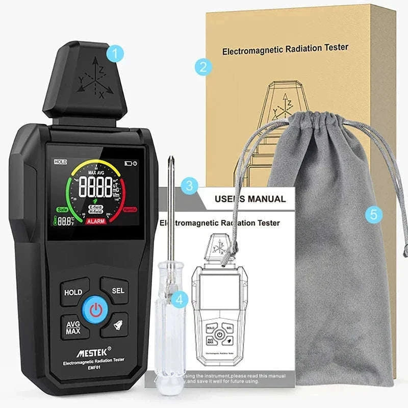 EMF Detector with Precise Readings and Clear Visual Alerts-EMF01