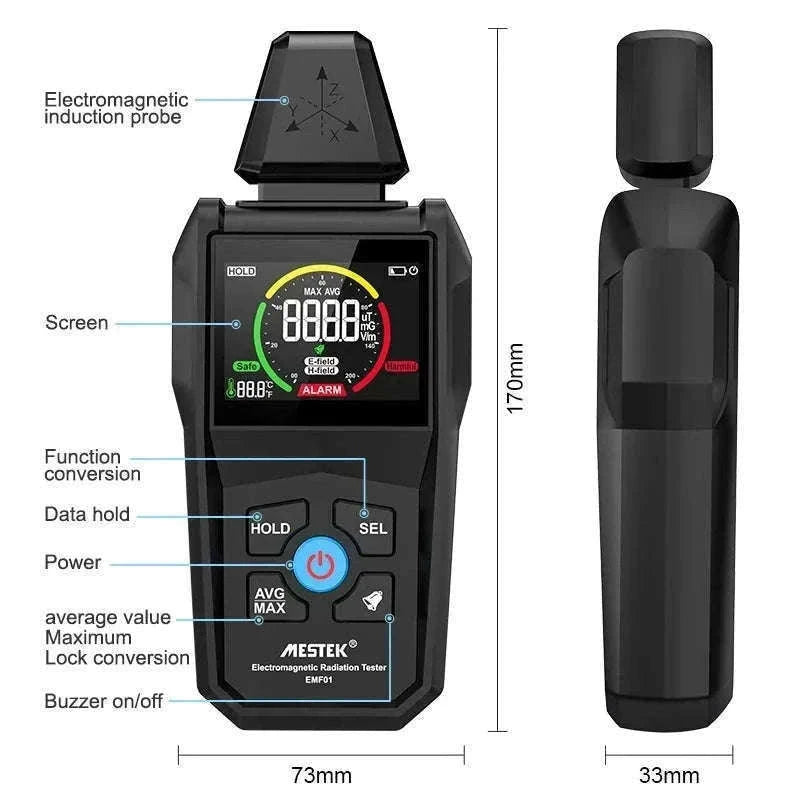 EMF Detector with Precise Readings and Clear Visual Alerts-EMF01