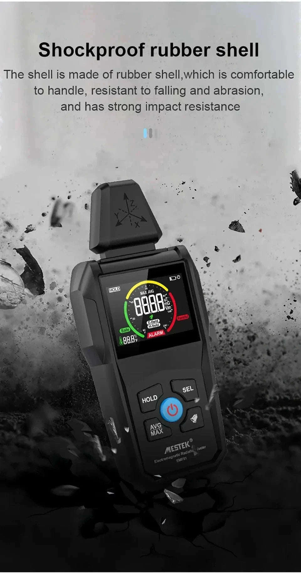 EMF Detector with Precise Readings and Clear Visual Alerts-EMF01