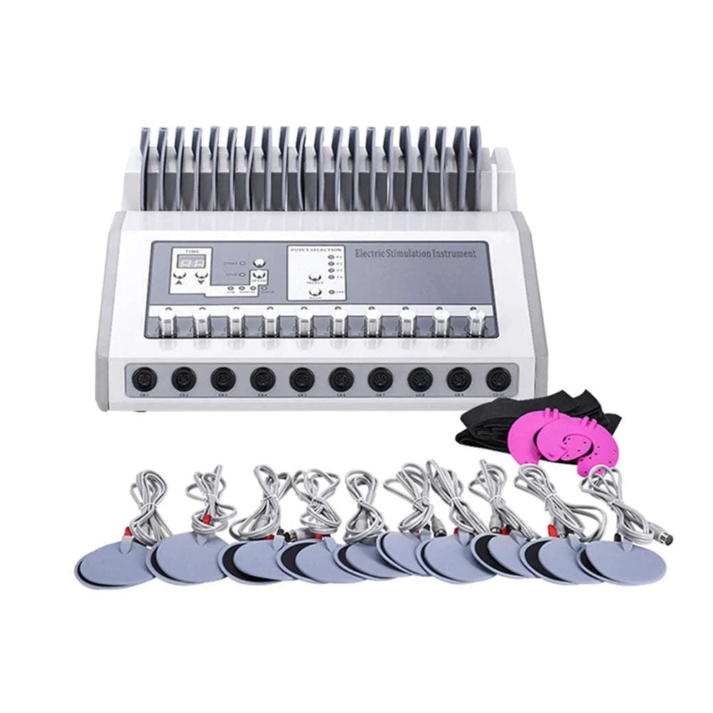 EMS Muscle Stimulator Machine with 10 Channels-Silver / United States