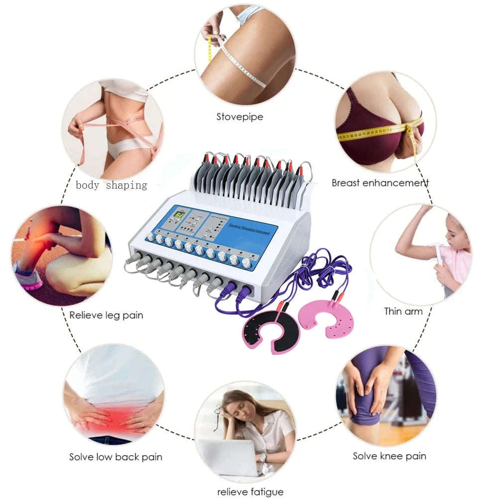 EMS Muscle Stimulator Machine with 10 Channels-Silver / United States