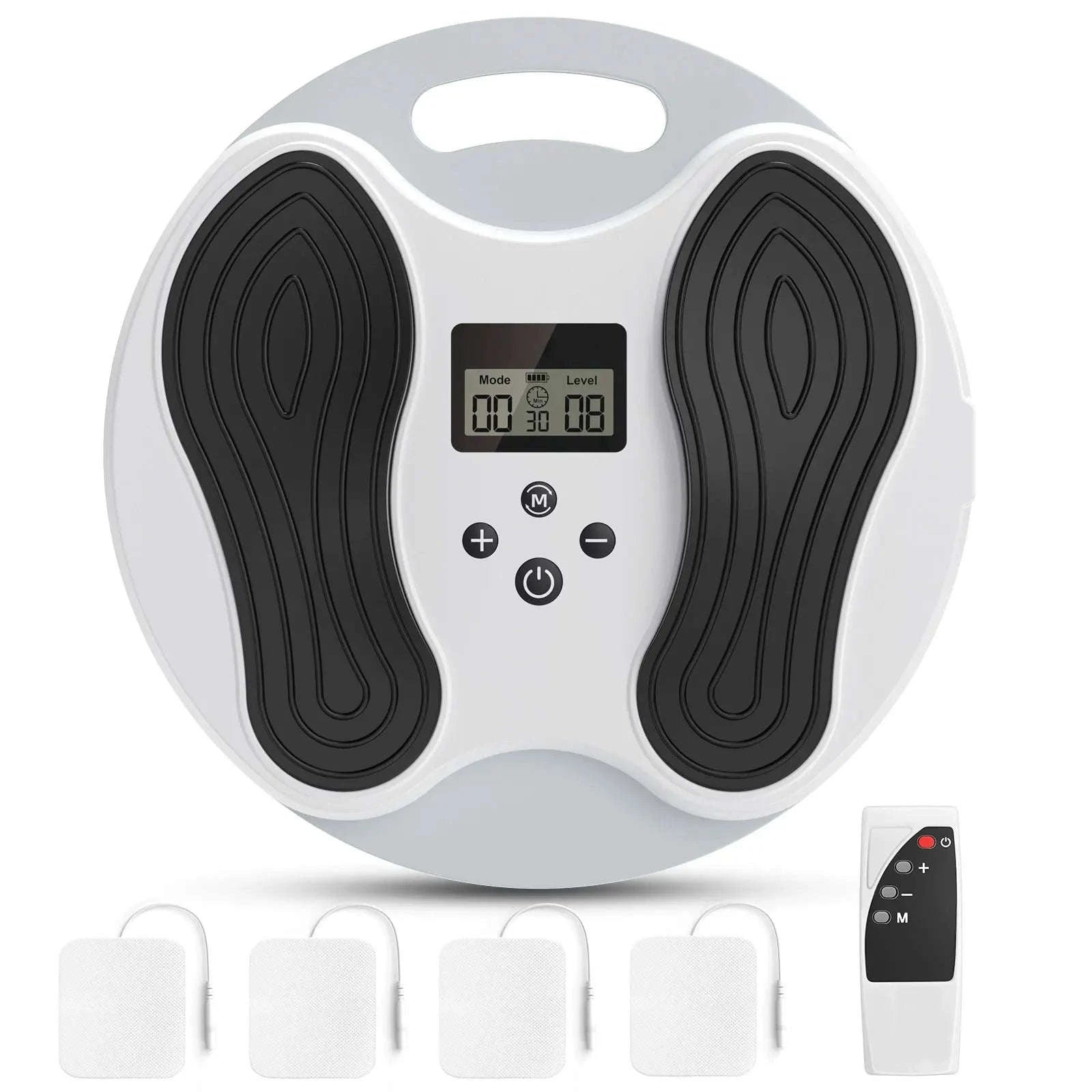 EMS TENS Foot Massager with 12 Modes & 20 Levels for Pain Relief-white / france