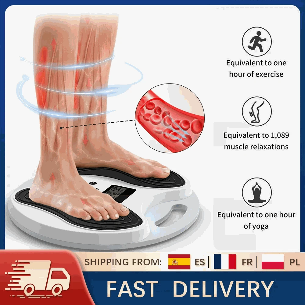 EMS TENS Foot Massager with 12 Modes & 20 Levels for Pain Relief-white / france