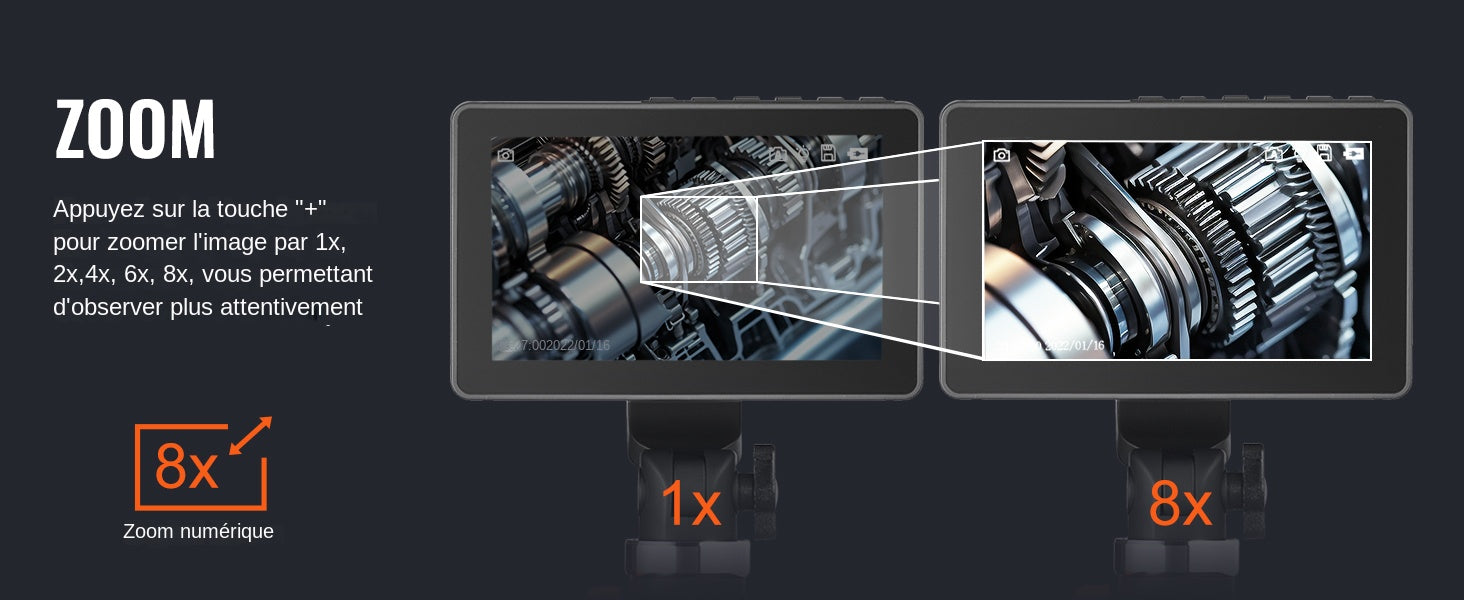 Articulating Borescope Camera with Light, 5" 1080P Screen, 6.4mm Lens