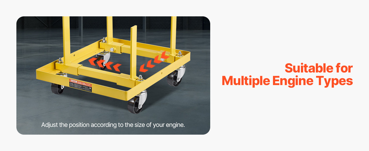 750 lbs Engine Stand with Swivel Casters for Stable Repair Work
