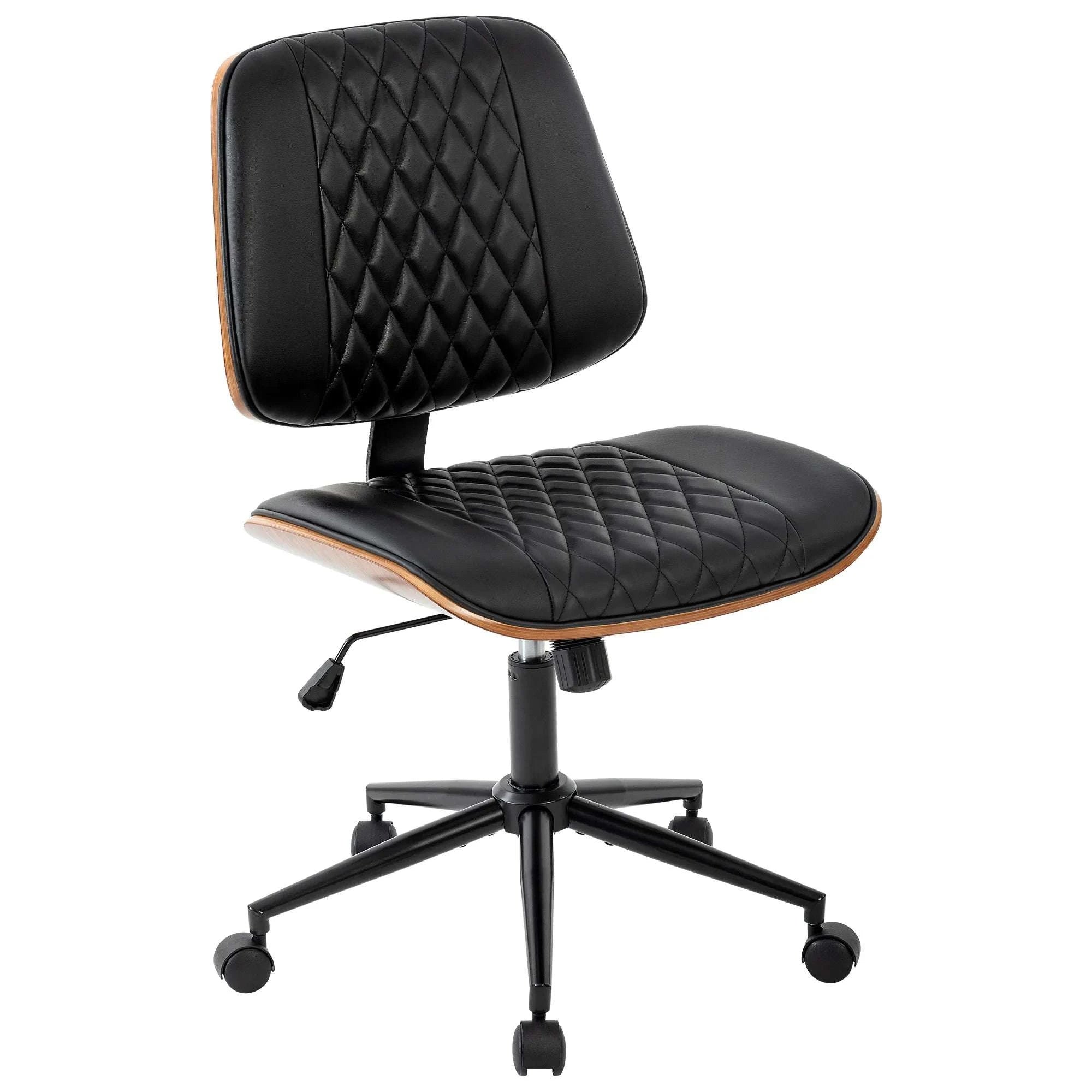 Ergonomic Armless Office Chair with Adjustable Height & Swivel-black / United States