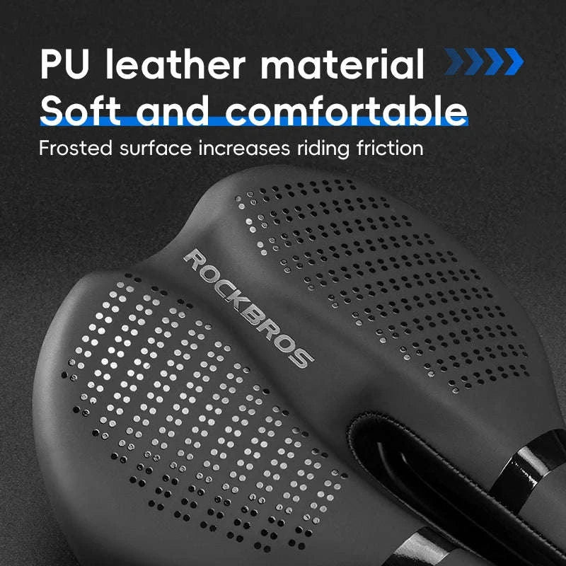 Ergonomic Bike Saddle Comfortable Leather Seat for Road Cycling-380023001