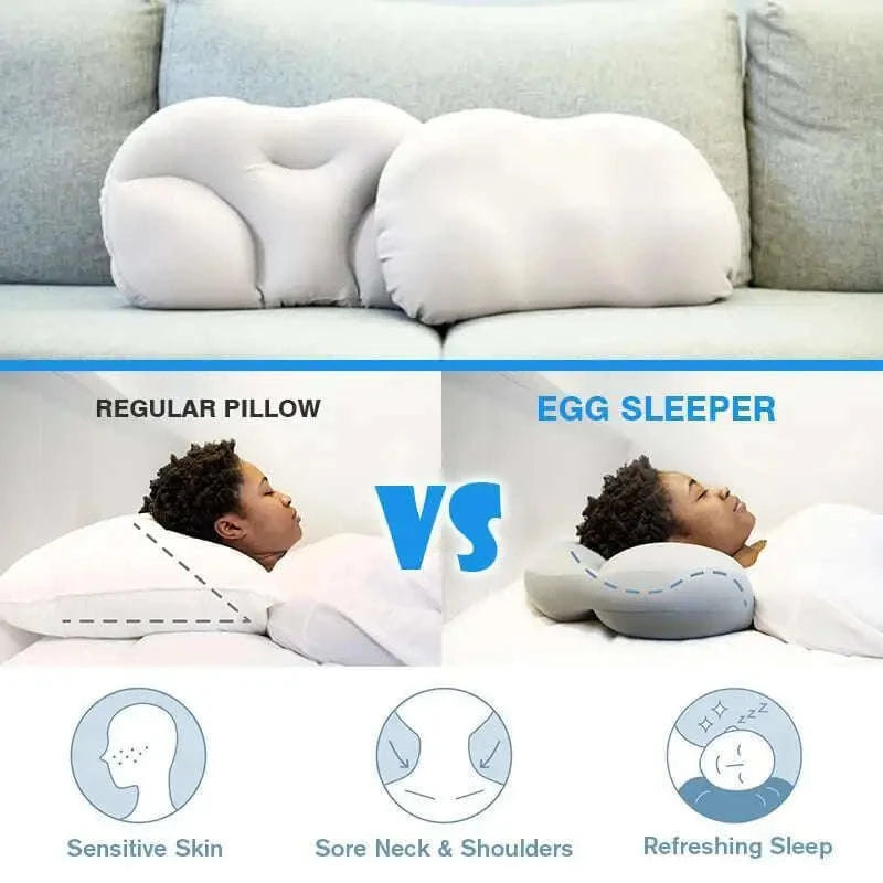 Ergonomic Cloud Pillow – Egg‑Shaped Comfort-Dark Blue / 40x25x10cm