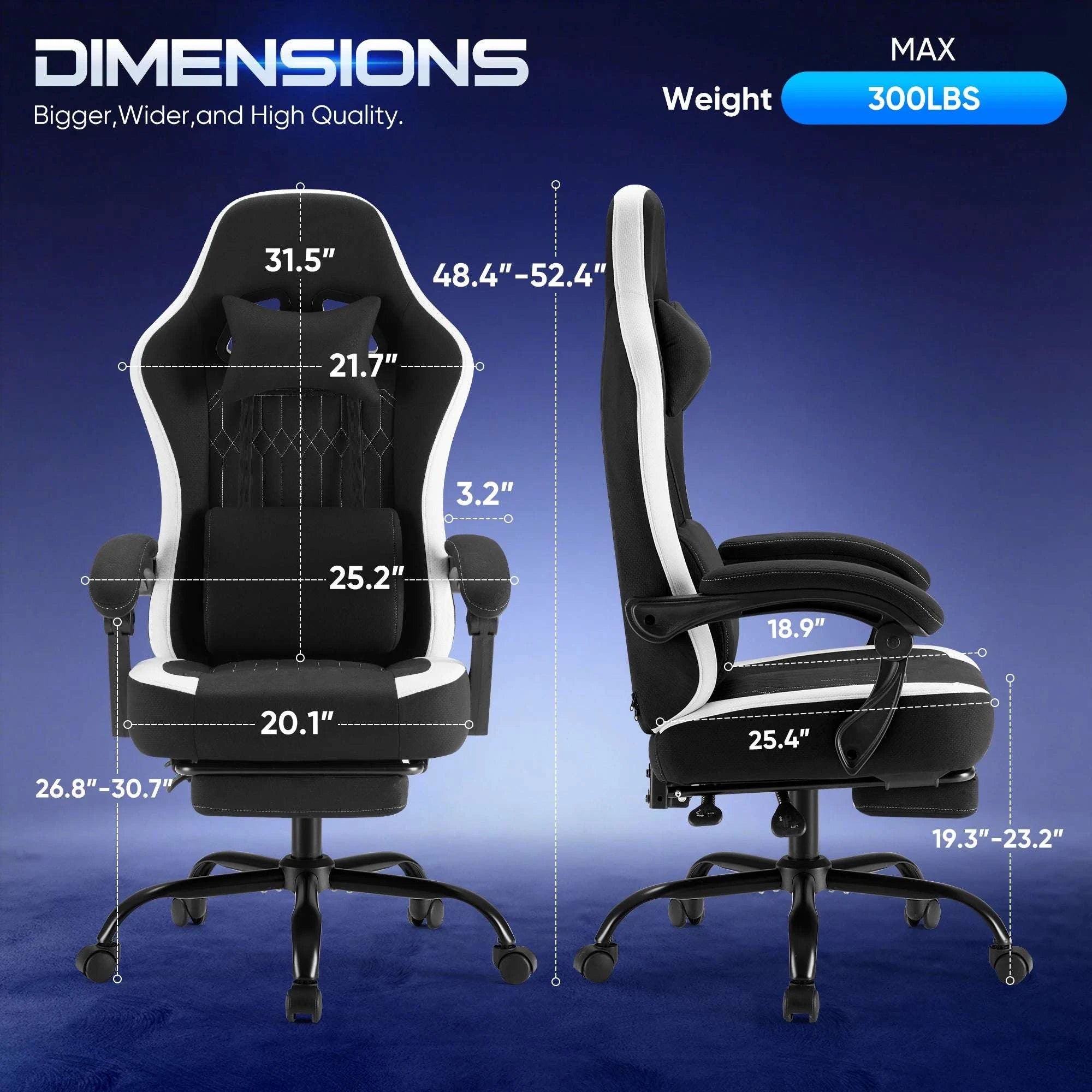 Ergonomic Gaming Chair with Lumbar Support, Recline & Footrest-Pink / United States