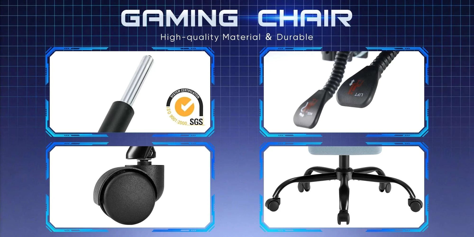 Ergonomic Gaming Chair with Lumbar Support, Recline & Footrest-Pink / United States