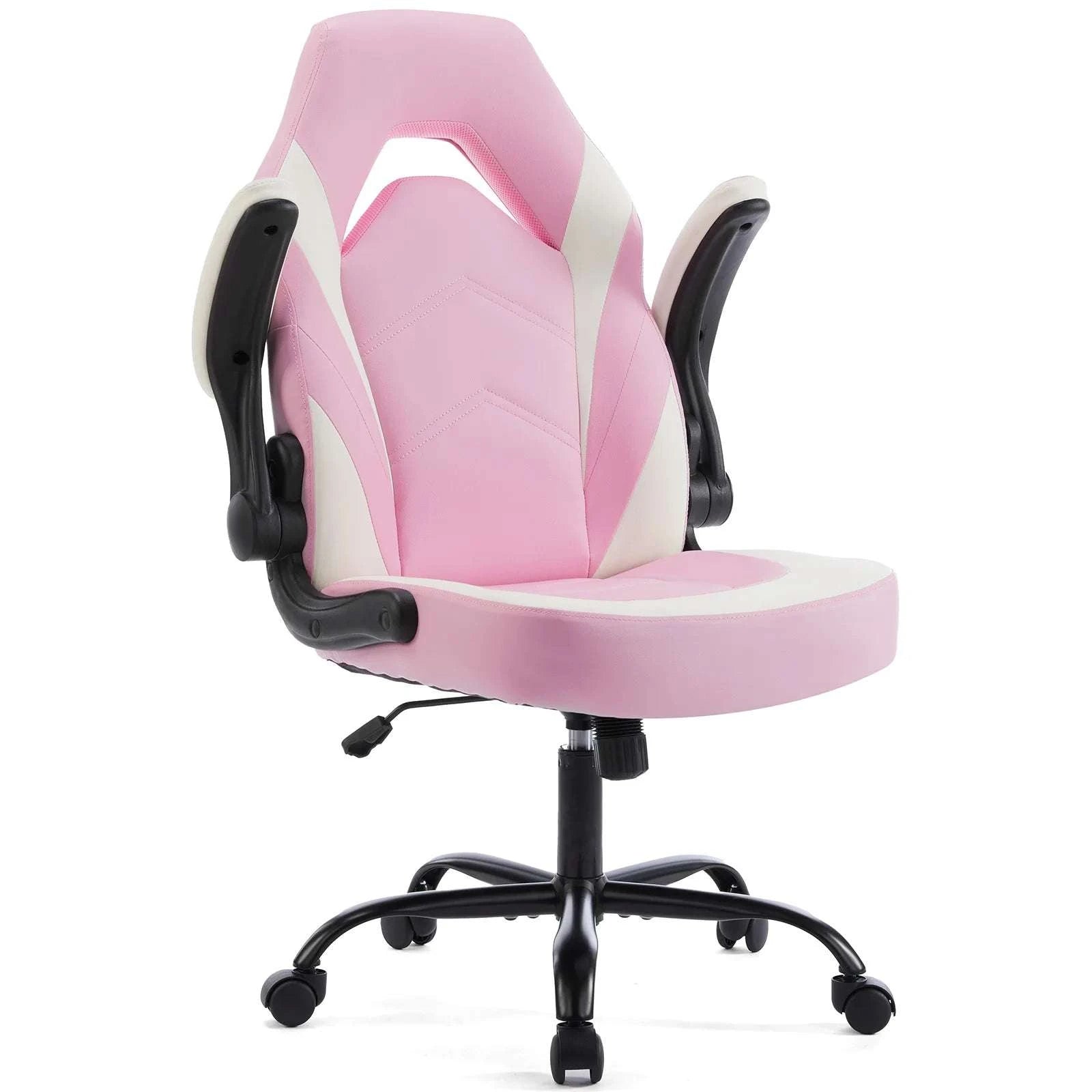 Ergonomic Gaming Office Chair with Flip-Up Armrests & Adjustable Height-Blue / United States