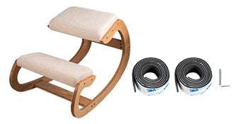 Ergonomic Kneeling Chair with Thick Cushion & Rocking Wood Frame-White Oak / CZECH REPUBLIC