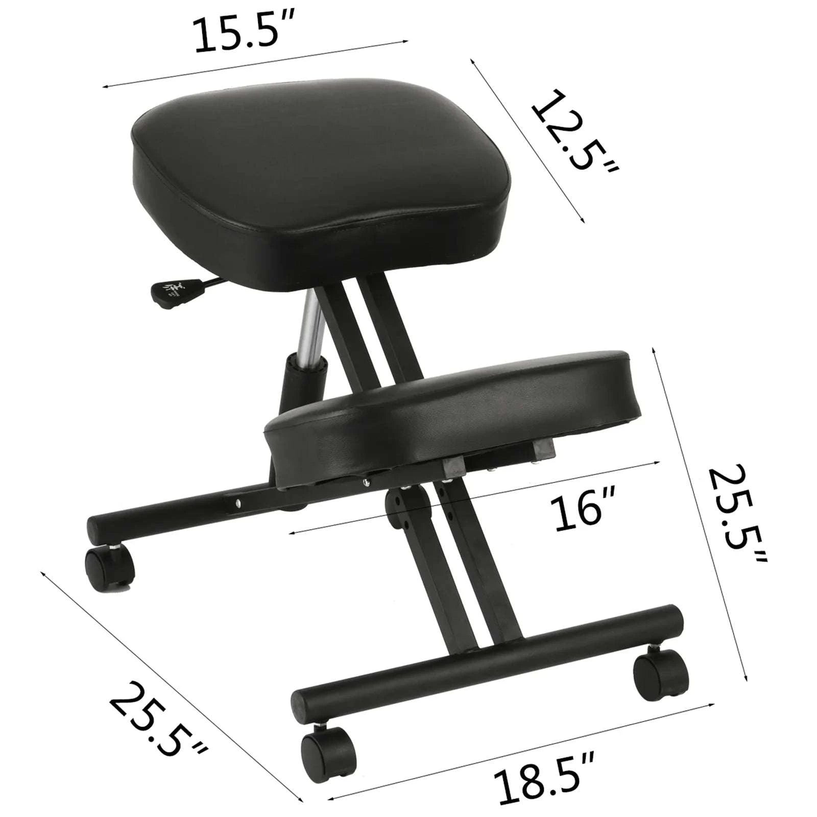 Ergonomic Kneeling Chair with Thick Cushion & Rocking Wood Frame-White Oak / United States
