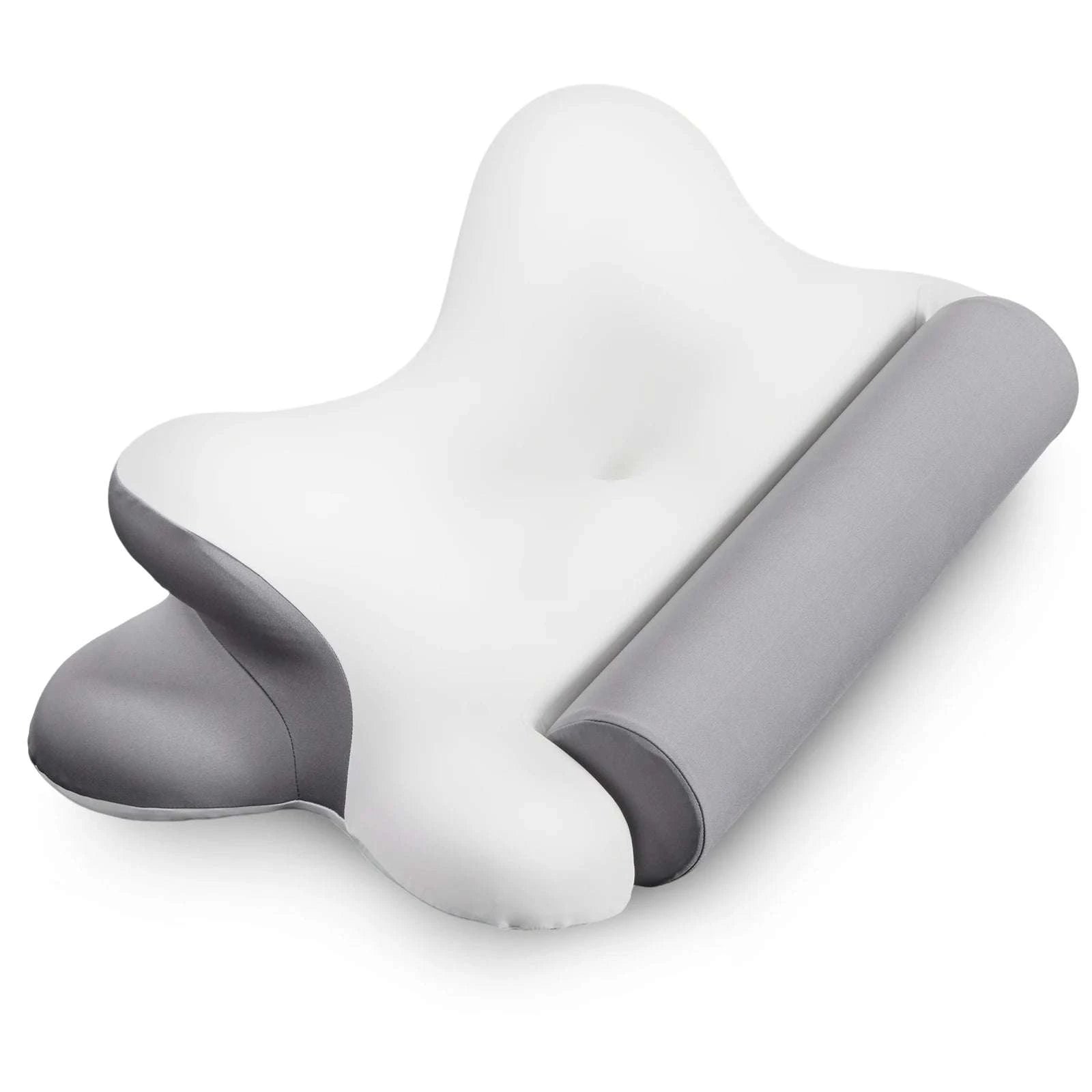 Ergonomic Memory Foam Cervical Neck Pillow with Cooling Cover-Light Grey / United States