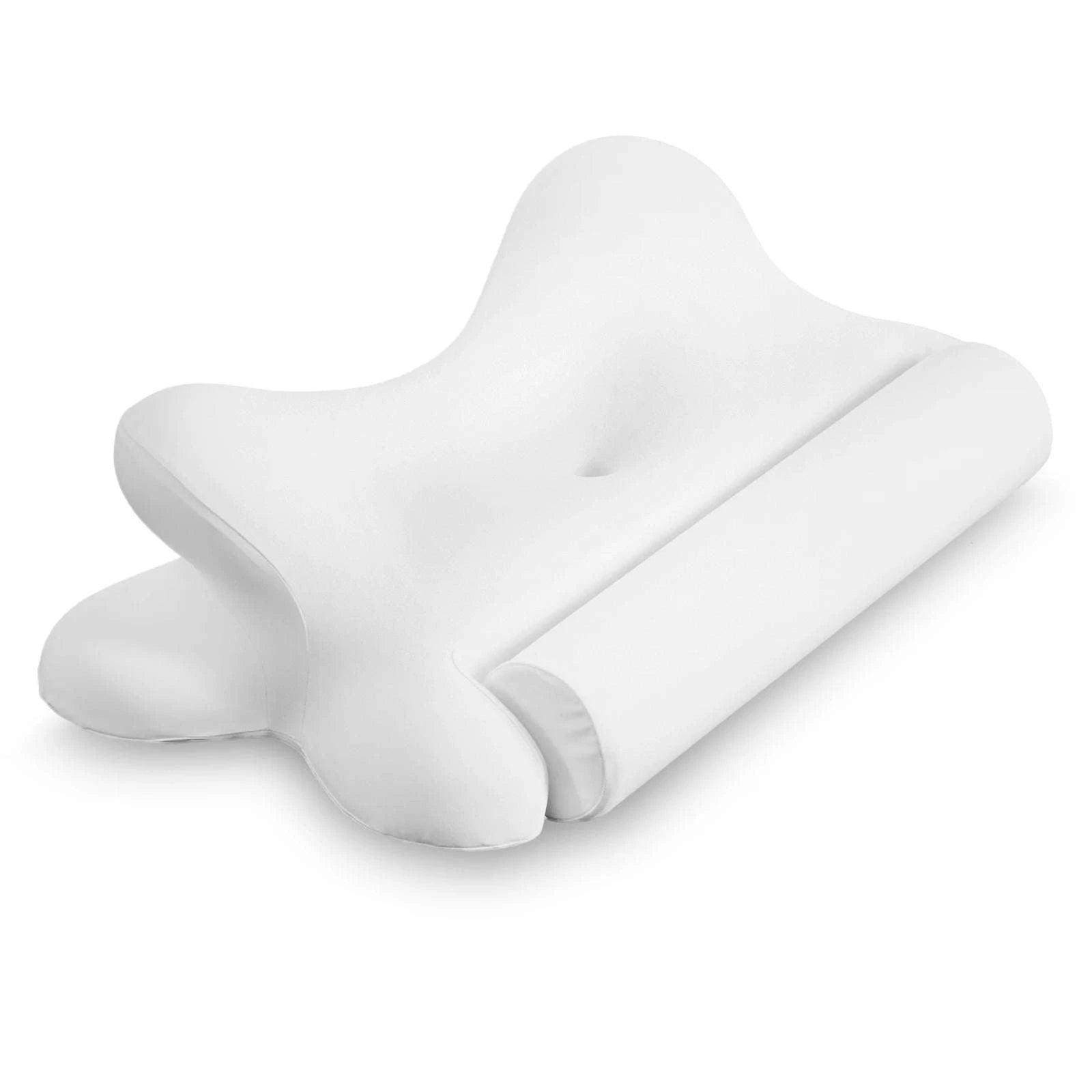 Ergonomic Memory Foam Cervical Neck Pillow with Cooling Cover-Light Grey / United States