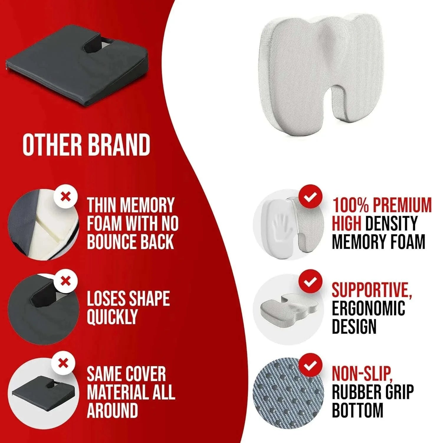 Ergonomic Memory Foam Office Cushion-blue