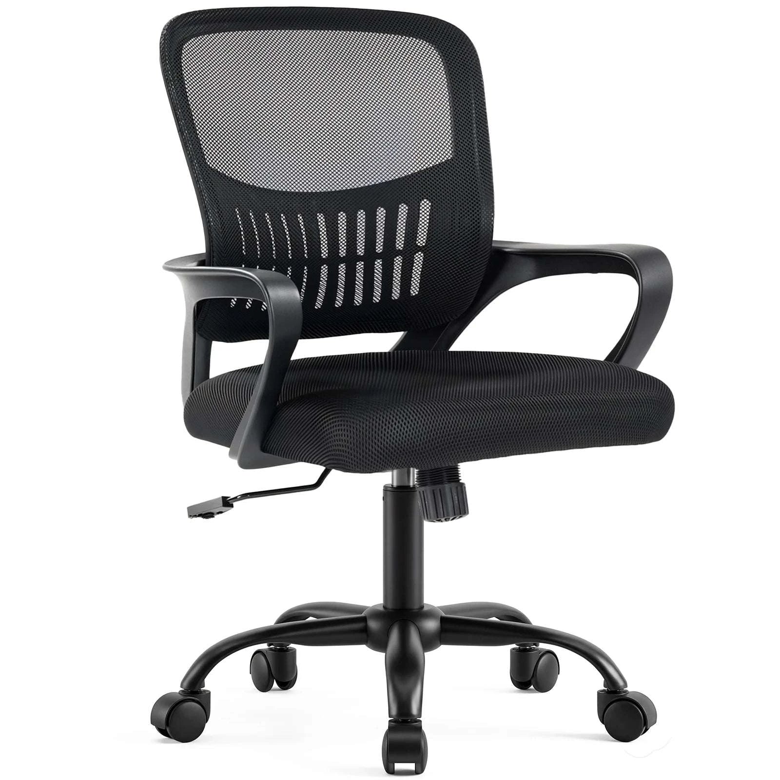 Ergonomic Mesh Office Chair with Lumbar Support & Adjustable Height-Pink / United States
