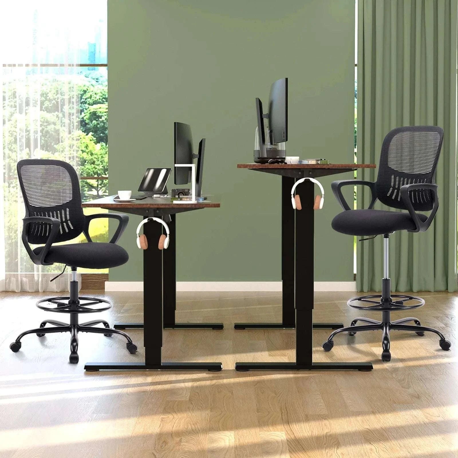 Ergonomic Mesh Office Chair with Lumbar Support & Adjustable Height-Short flip armrest / GERMANY
