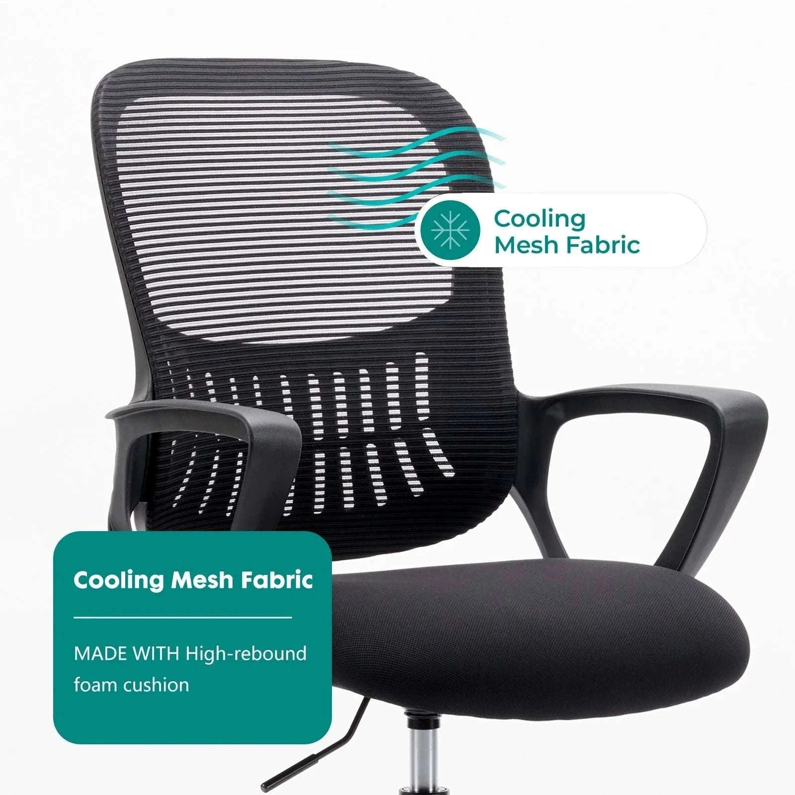 Ergonomic Mesh Office Chair with Lumbar Support & Adjustable Height-Short flip armrest / GERMANY