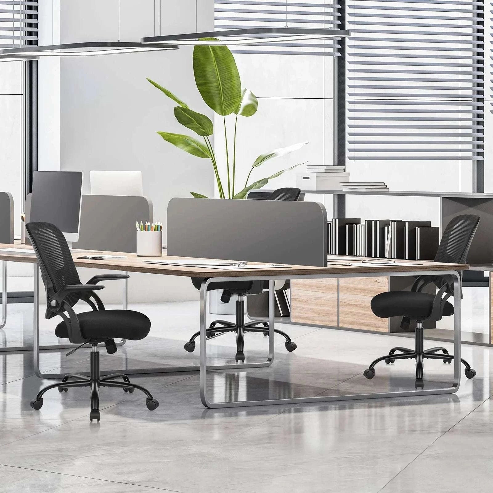 Ergonomic Mesh Office Chair with Lumbar Support & Adjustable Height-Short flip armrest / GERMANY